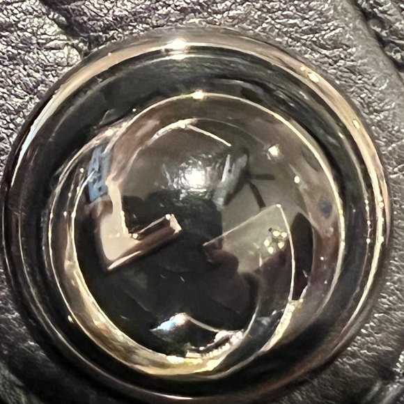 GUCCI Galaxy Two-Way Bag Black Leather Vintage Medium Satchel Purse HOST PICK x3 - Picture 3 of 13